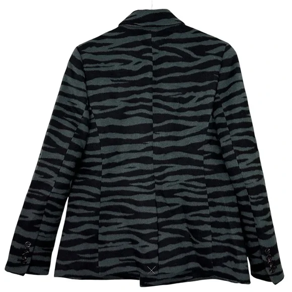 NWT Ann Taylor Zebra Print Long Double Breasted Wool Blend Blazer Size 6 - Picture 13 of 14